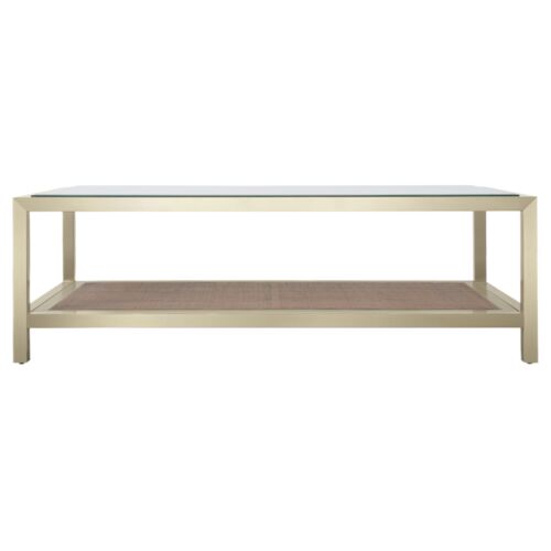Melange Raising Cane Steel Cocktail Table, Silver 2 Melange Raising Cane Steel Cocktail Table, Silver