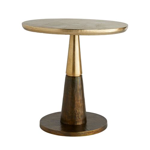 Rochester Round Aluminum Side Table, Gold 1 Rochester Round Aluminum Side Table, Gold