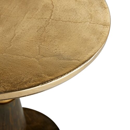 Rochester Round Aluminum Side Table, Gold 4 Rochester Round Aluminum Side Table, Gold