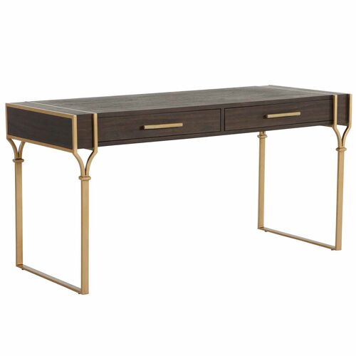 Salvador 2-Drawer Desk, Brown 1 Salvador 2-Drawer Desk, Brown