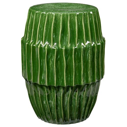 Algae Indoor/Outdoor Ceramic Side Table, Green