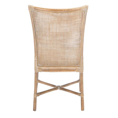 S/2 Aleksandra Rattan Accent Chairs, Gray 3 S/2 Aleksandra Rattan Accent Chairs, Gray