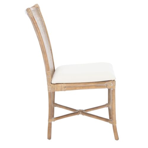 S/2 Aleksandra Rattan Accent Chairs, Gray 4 S/2 Aleksandra Rattan Accent Chairs, Gray