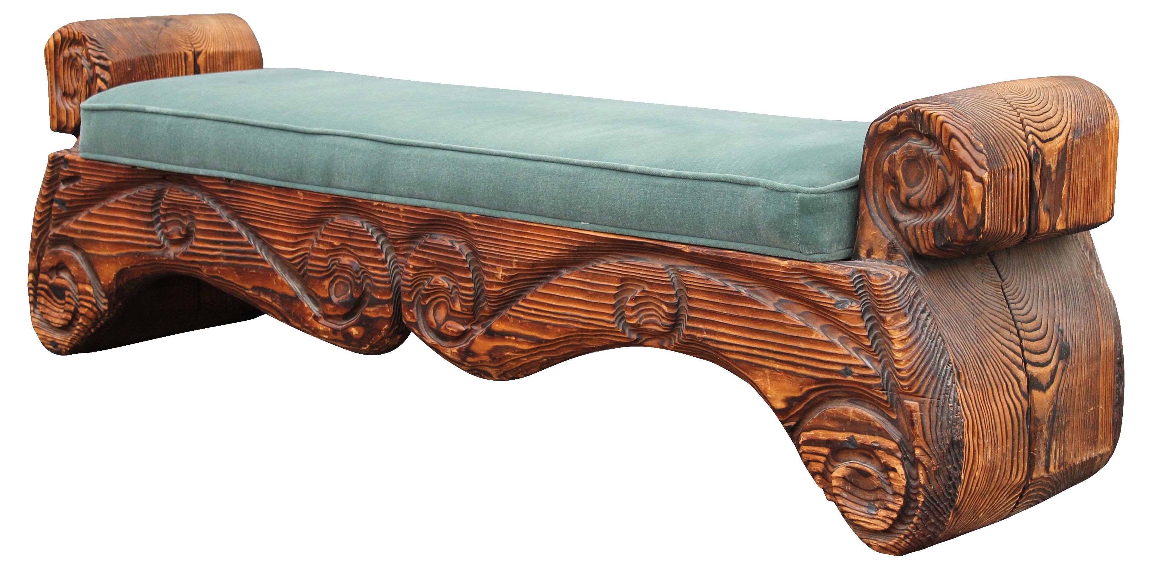 1940s Carved Wood Bench 10 1940s Carved Wood Bench