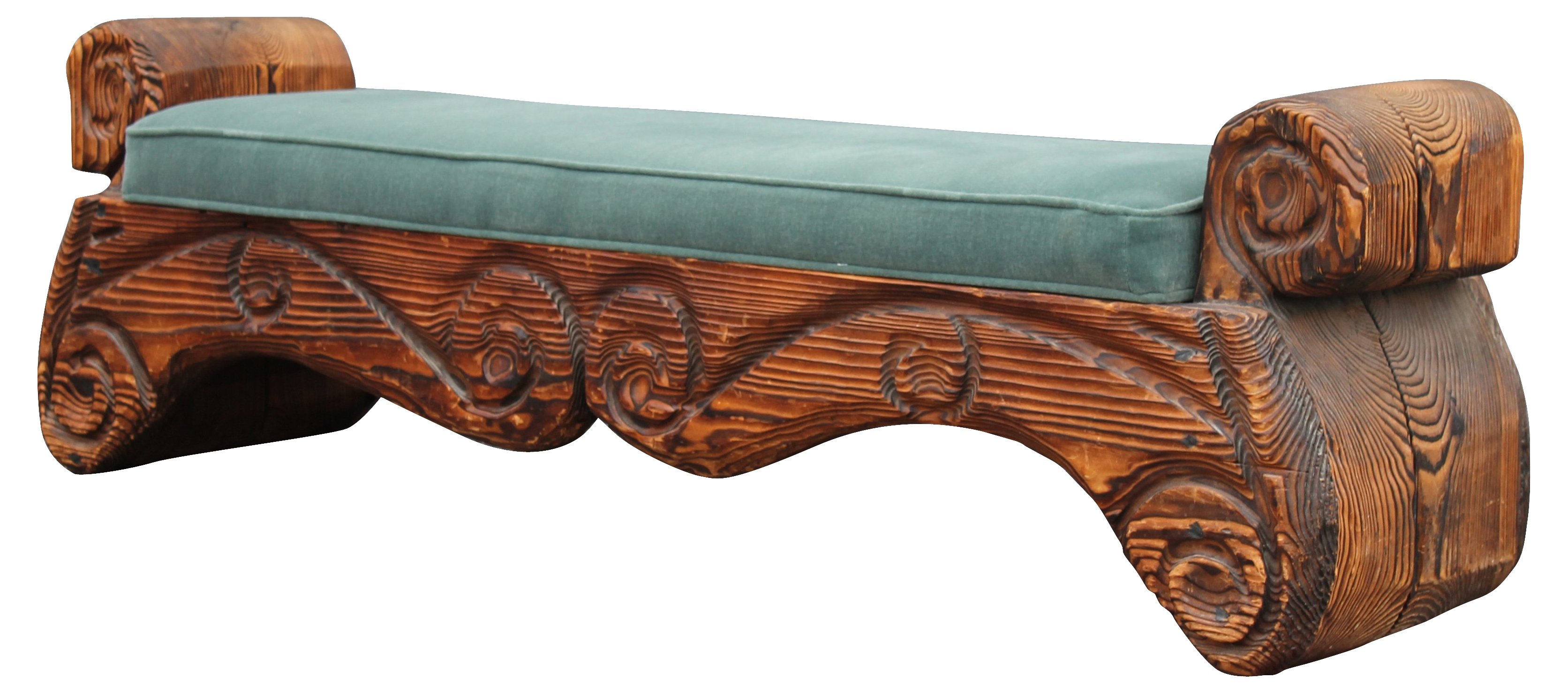 1940s Carved Wood Bench 11 1940s Carved Wood Bench