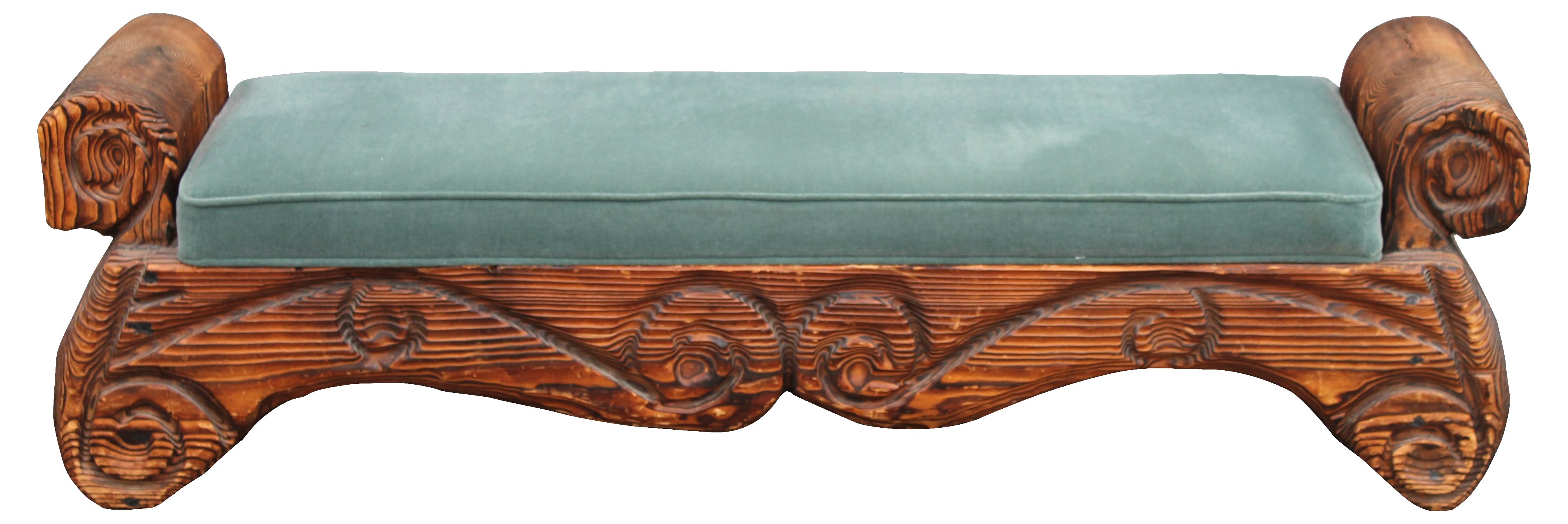 1940s Carved Wood Bench 2 1940s Carved Wood Bench