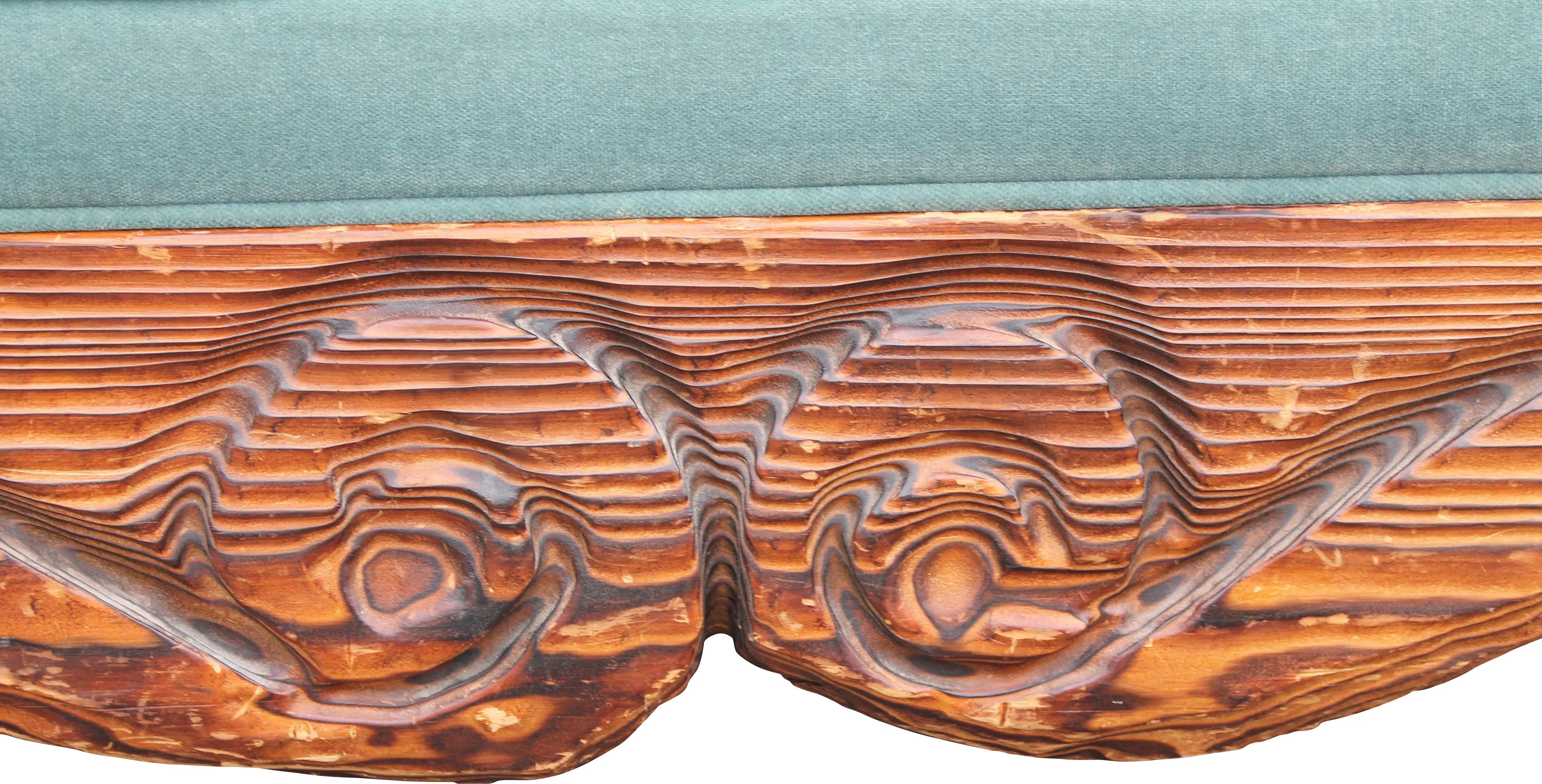 1940s Carved Wood Bench 3 1940s Carved Wood Bench
