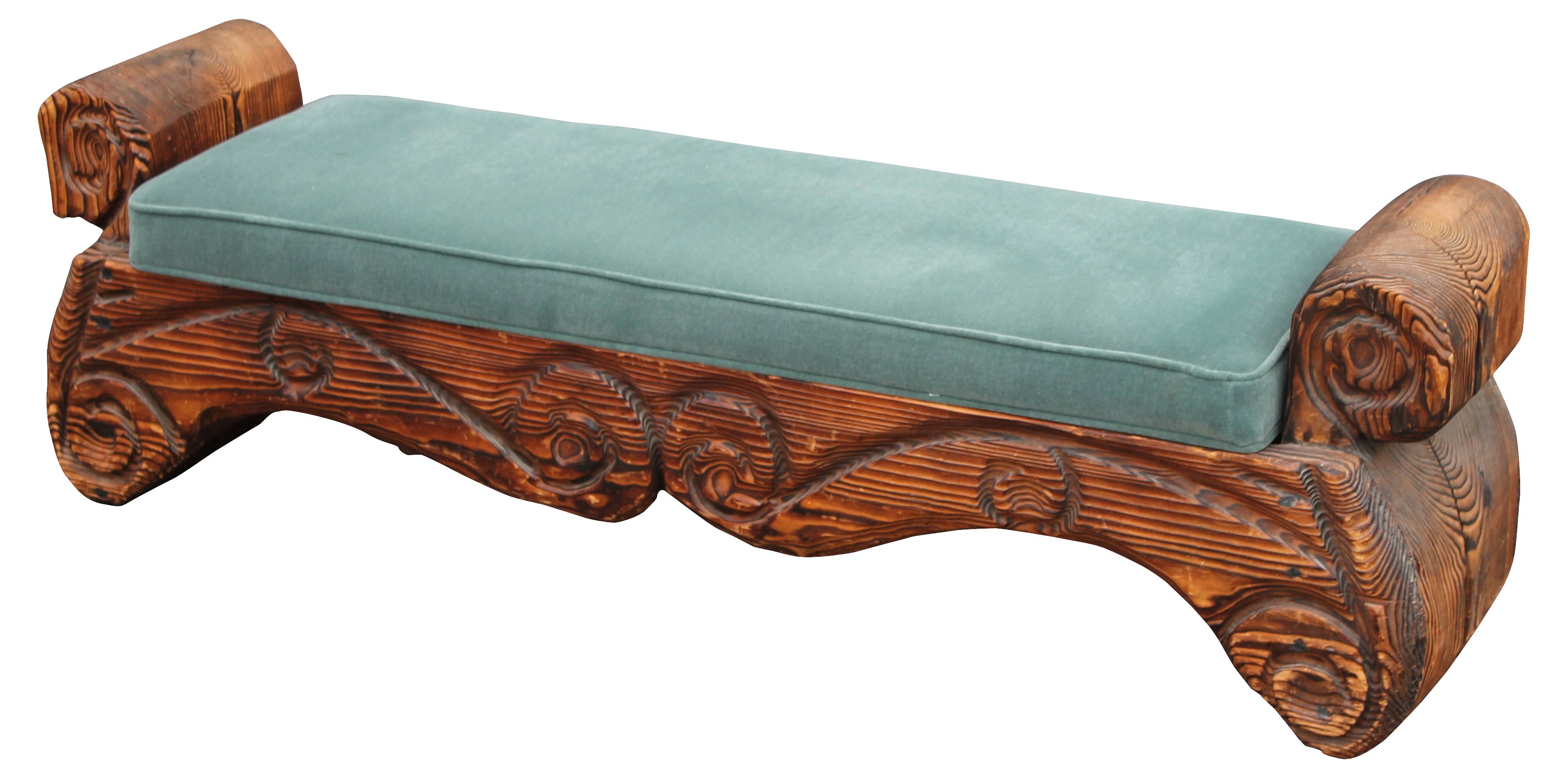 1940s Carved Wood Bench 9 1940s Carved Wood Bench