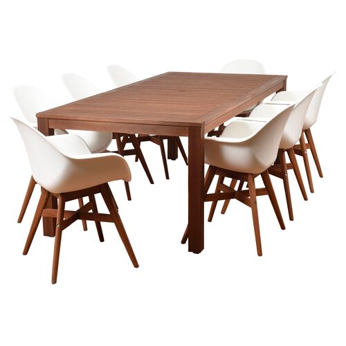Charlotte 9-Pc Dining Set, White