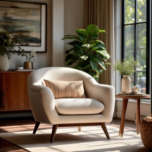 Cassis Boucl¨¦ Accent Chair, Frosted Oak 2 Cassis Boucl¨¦ Accent Chair, Frosted Oak