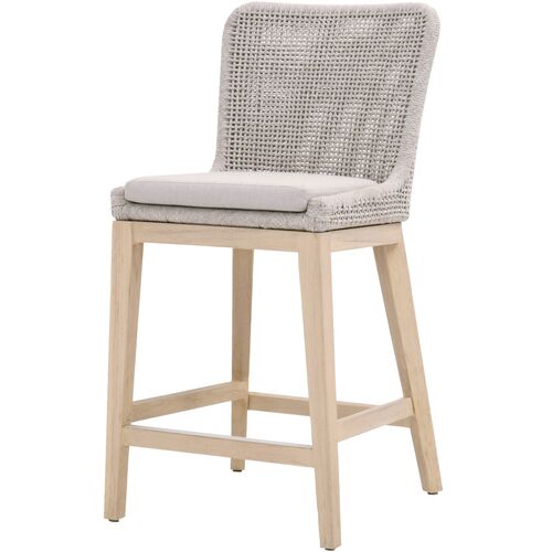 Roux Rope Outdoor Performance Counter Stool, Taupe/Gray