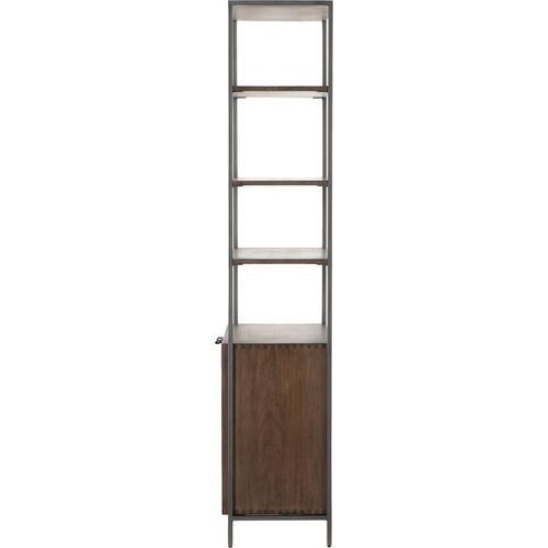 Justina 83" Tall Bookshelf, Iron/Auburn 4 Justina 83" Tall Bookshelf, Iron/Auburn