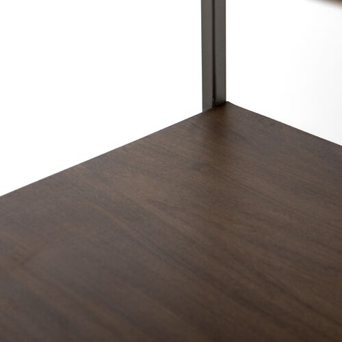 Justina 83" Tall Bookshelf, Iron/Auburn 7 Justina 83" Tall Bookshelf, Iron/Auburn
