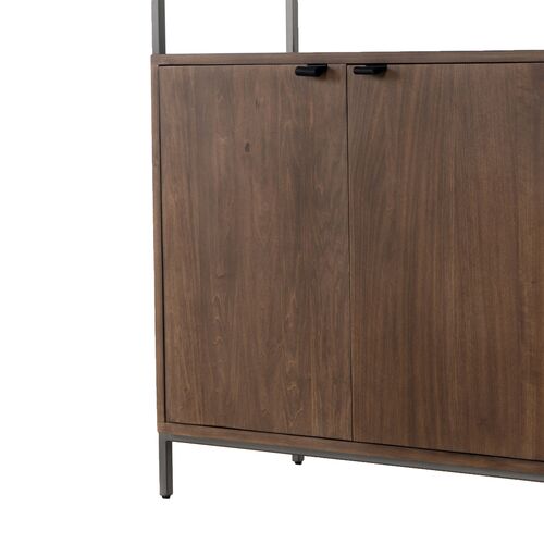 Justina 83" Tall Bookshelf, Iron/Auburn 8 Justina 83" Tall Bookshelf, Iron/Auburn