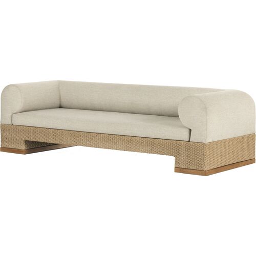 Milena 107" Outdoor Sofa, Natural Teak/Sand 1 Milena 107" Outdoor Sofa, Natural Teak/Sand