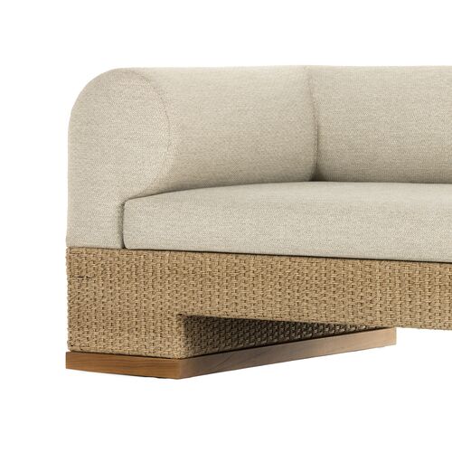 Milena 107" Outdoor Sofa, Natural Teak/Sand 10 Milena 107" Outdoor Sofa, Natural Teak/Sand