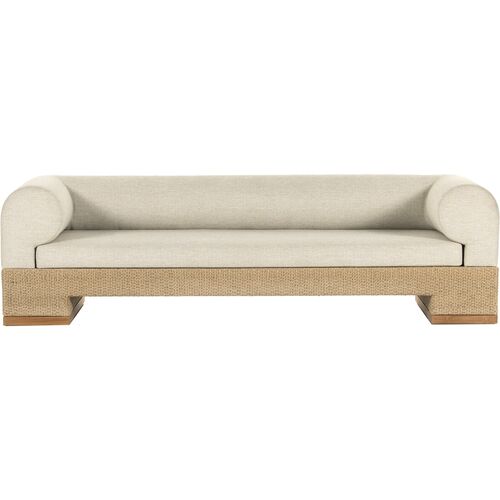 Milena 107" Outdoor Sofa, Natural Teak/Sand 3 Milena 107" Outdoor Sofa, Natural Teak/Sand