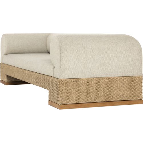 Milena 107" Outdoor Sofa, Natural Teak/Sand 6 Milena 107" Outdoor Sofa, Natural Teak/Sand