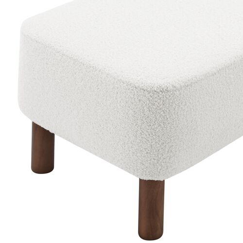 Valleta Ottoman, Plush White/Walnut 5 Valleta Ottoman, Plush White/Walnut