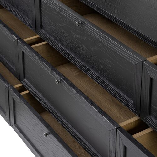 Laila 9-Drawer Dresser, Drifted Matte Black 13 Laila 9-Drawer Dresser, Drifted Matte Black