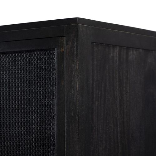 Thiago Cabinet, Black Natural Cane 3 Thiago Cabinet, Black Natural Cane