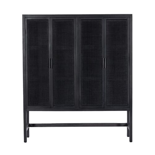Thiago Cabinet, Black Natural Cane 4 Thiago Cabinet, Black Natural Cane