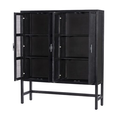 Thiago Cabinet, Black Natural Cane 5 Thiago Cabinet, Black Natural Cane