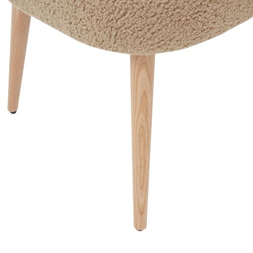 Isolde Faux Shearling Dining Chair, Light Brown/Walnut 4 Isolde Faux Shearling Dining Chair, Light Brown/Walnut