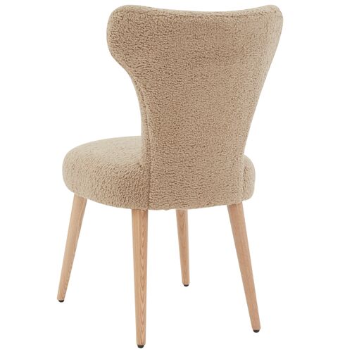 Isolde Faux Shearling Dining Chair, Light Brown/Walnut 5 Isolde Faux Shearling Dining Chair, Light Brown/Walnut