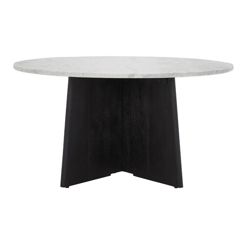 Verity Wood and Marble Round Coffee Table,