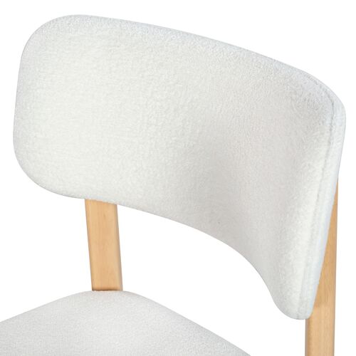 S/2 Sabine Boucle Dining Chairs, Ivory/Natural 3 S/2 Sabine Boucle Dining Chairs, Ivory/Natural