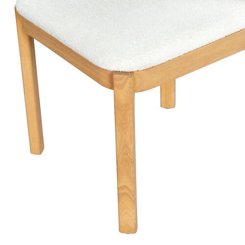 S/2 Sabine Boucle Dining Chairs, Ivory/Natural 4 S/2 Sabine Boucle Dining Chairs, Ivory/Natural