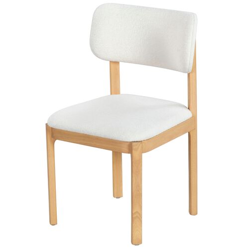 S/2 Sabine Boucle Dining Chairs, Ivory/Natural 6 S/2 Sabine Boucle Dining Chairs, Ivory/Natural