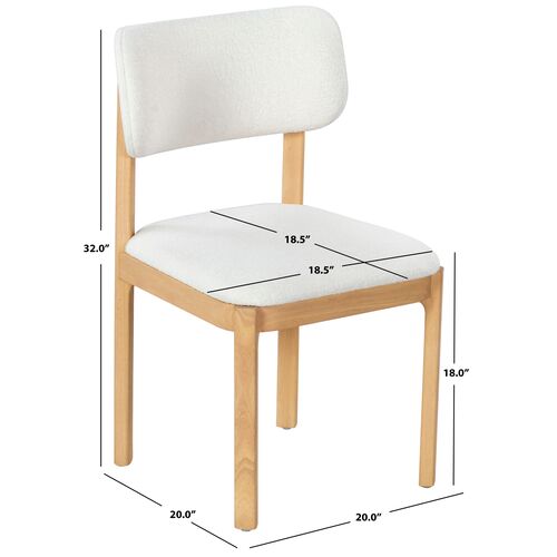 S/2 Sabine Boucle Dining Chairs, Ivory/Natural 8 S/2 Sabine Boucle Dining Chairs, Ivory/Natural