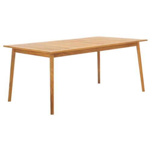 Quillon Outdoor Teak Dining Table, Natural 1 Quillon Outdoor Teak Dining Table, Natural