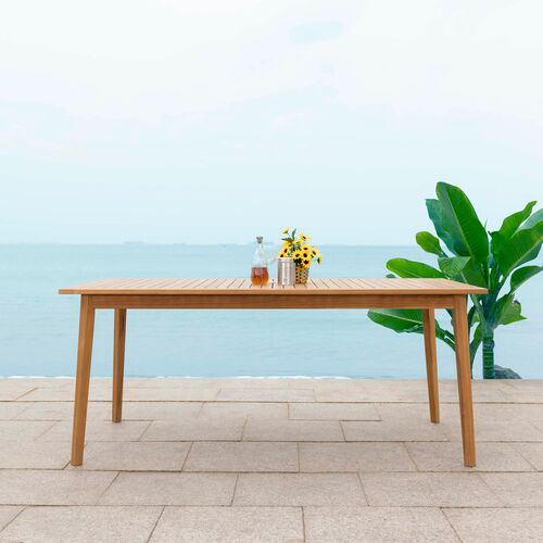 Quillon Outdoor Teak Dining Table, Natural 2 Quillon Outdoor Teak Dining Table, Natural
