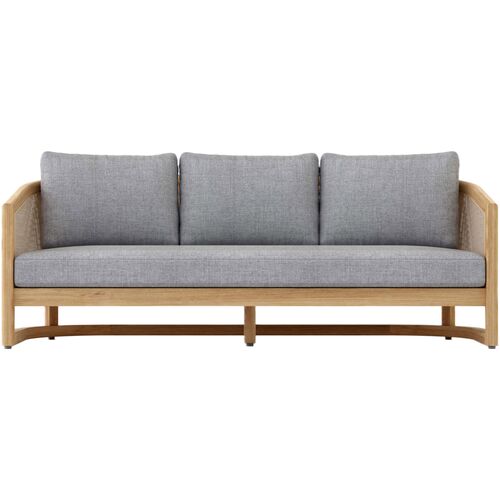 Avanta Outdoor Teak Deep Seating Sofa, Sunbrella 2 Avanta Outdoor Teak Deep Seating Sofa, Sunbrella