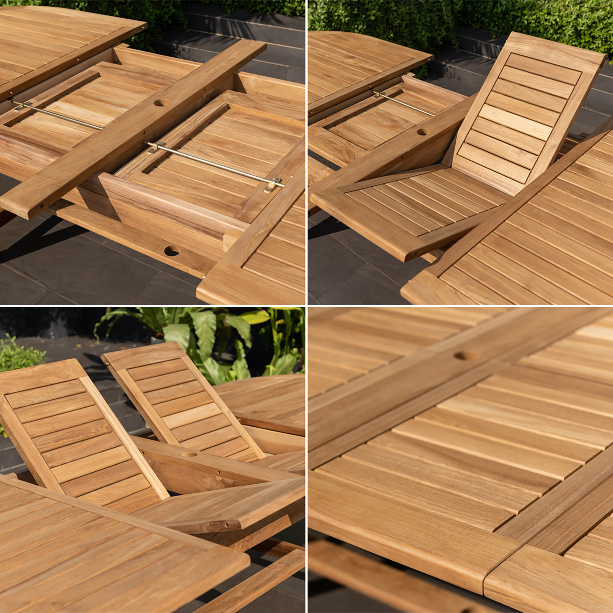 Astor 11-Pc Oval Deluxe Extension Outdoor Teak Dining Set 3 Astor 11-Pc Oval Deluxe Extension Outdoor Teak Dining Set