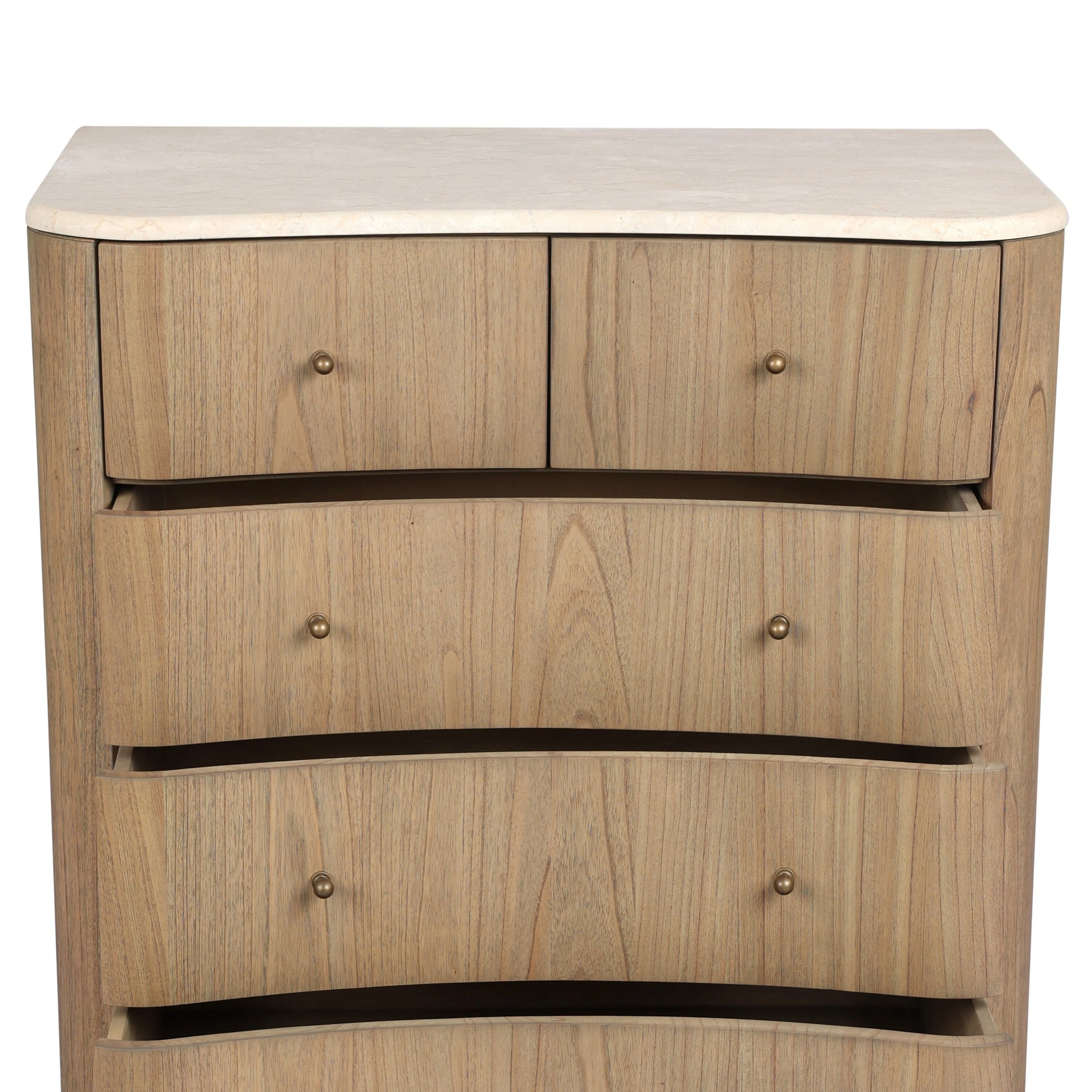 Nevi 5-Drawer Marble Top Chest, Sandy Mindi/Cream 12 Nevi 5-Drawer Marble Top Chest, Sandy Mindi/Cream