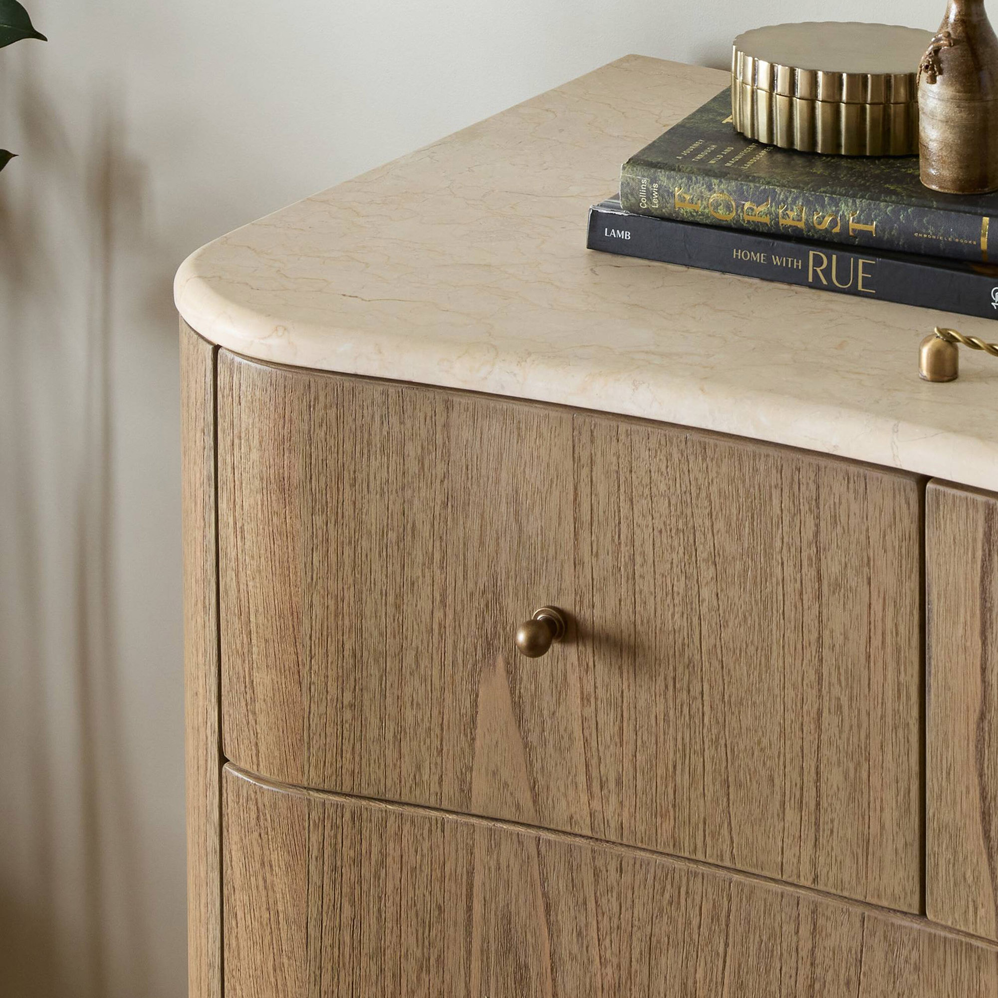 Nevi 5-Drawer Marble Top Chest, Sandy Mindi/Cream 15 Nevi 5-Drawer Marble Top Chest, Sandy Mindi/Cream