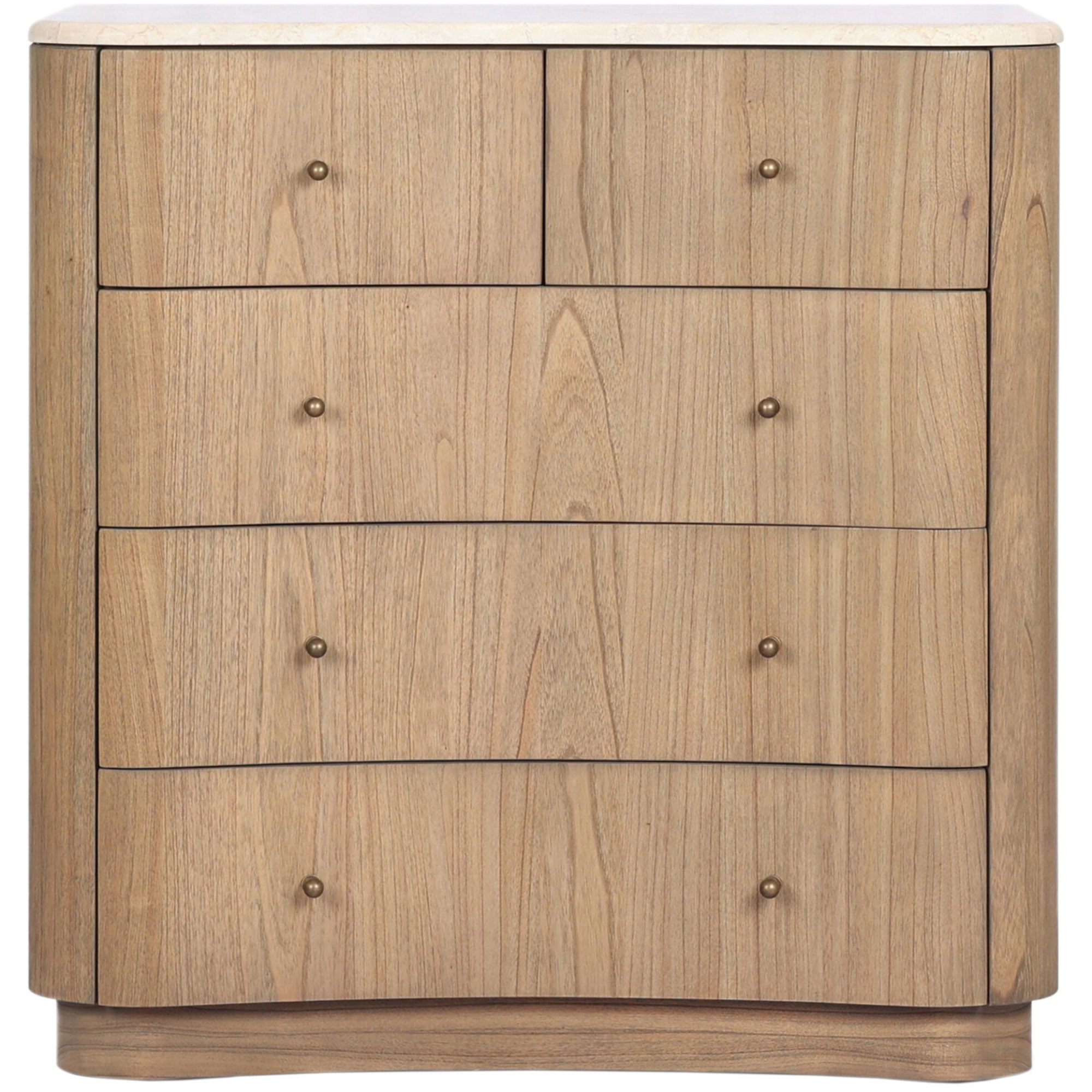 Nevi 5-Drawer Marble Top Chest, Sandy Mindi/Cream 4 Nevi 5-Drawer Marble Top Chest, Sandy Mindi/Cream