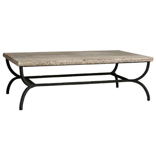 Summit Grove Travertine Top Cocktail Table, Grey Stone/Oil Rubbed Bronze 1 Summit Grove Travertine Top Cocktail Table, Grey Stone/Oil Rubbed Bronze