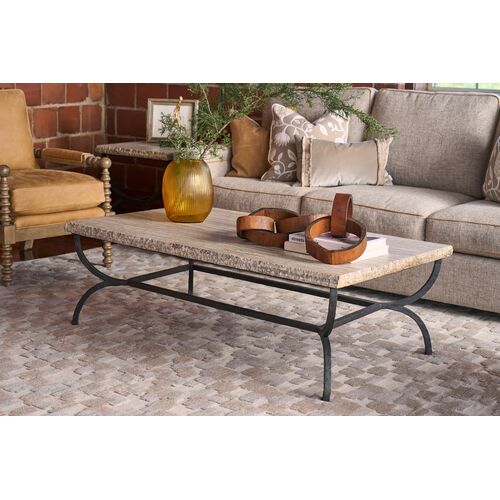 Summit Grove Travertine Top Cocktail Table, Grey Stone/Oil Rubbed Bronze 2 Summit Grove Travertine Top Cocktail Table, Grey Stone/Oil Rubbed Bronze