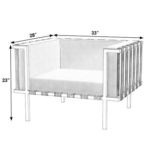 Nyxara Outdoor Club Chair, Black/White Sunbrella 7 Nyxara Outdoor Club Chair, Black/White Sunbrella