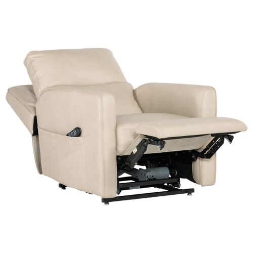 Flynn Leather Power Recliner with USB, Ivory 3 Flynn Leather Power Recliner with USB, Ivory