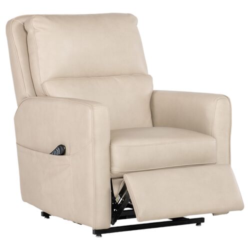 Flynn Leather Power Recliner with USB, Ivory 4 Flynn Leather Power Recliner with USB, Ivory