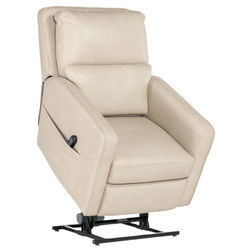 Flynn Leather Power Recliner with USB, Ivory 7 Flynn Leather Power Recliner with USB, Ivory