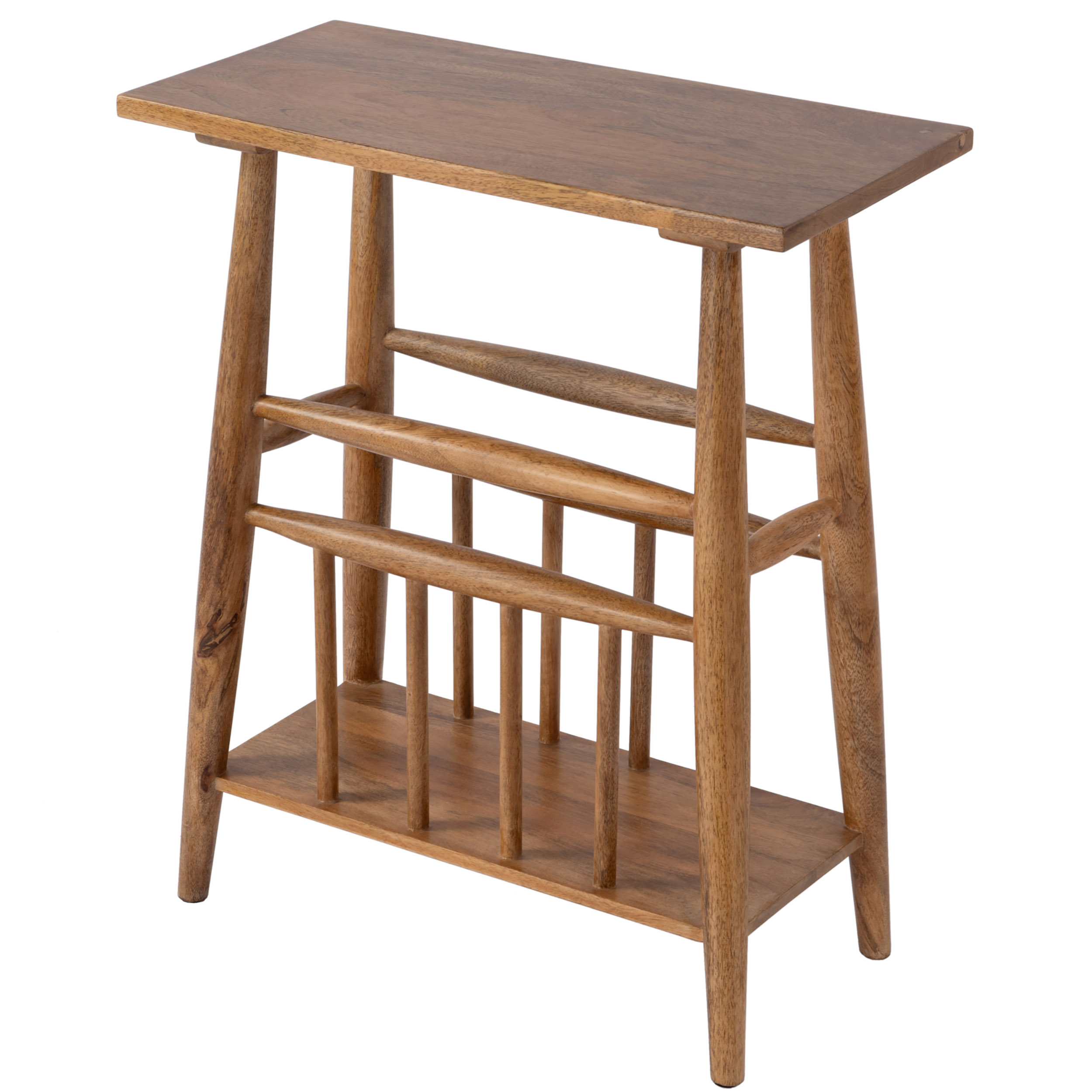 Lysandra 20" Side Table w/ Magazine Holder, Natural 1 Lysandra 20" Side Table w/ Magazine Holder, Natural