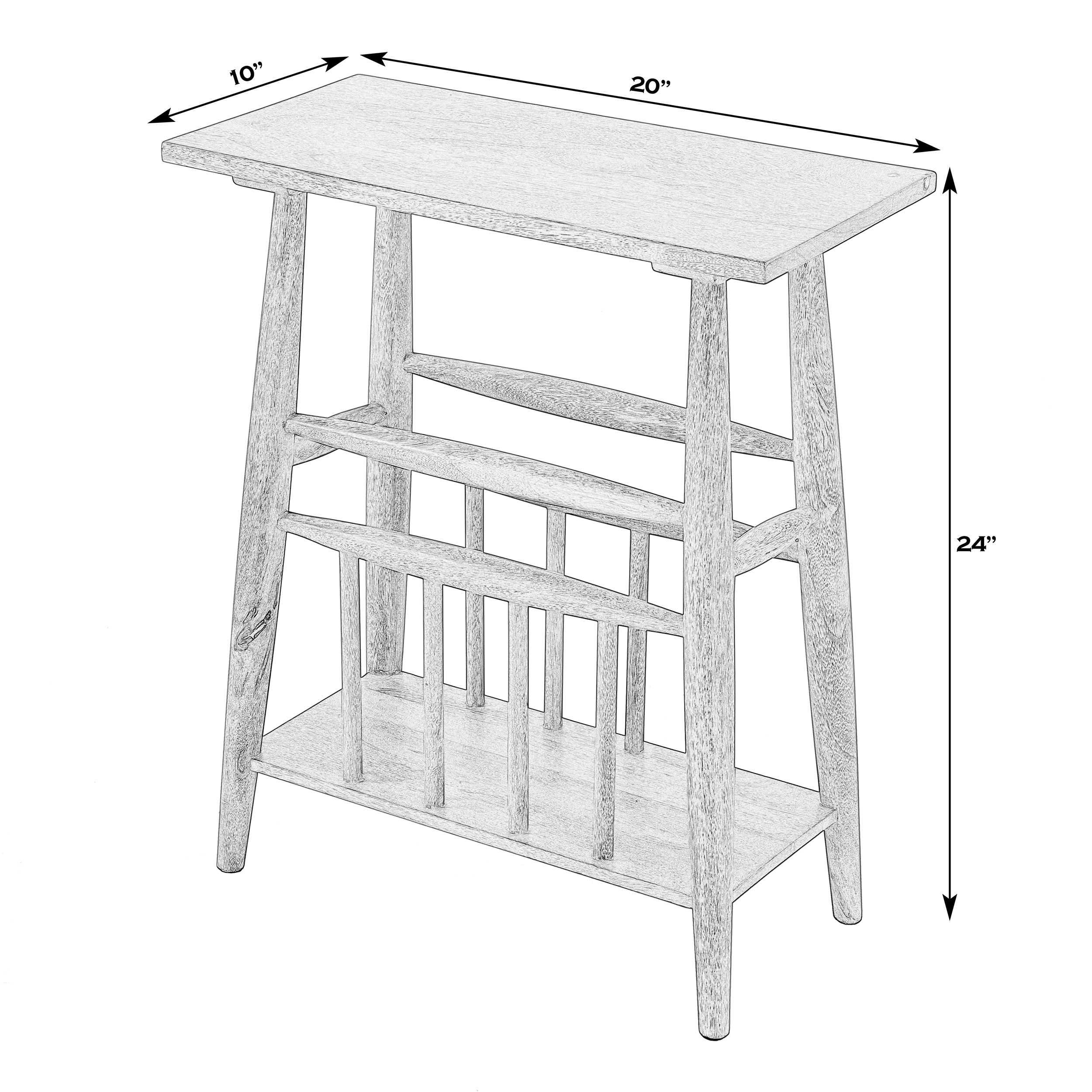 Lysandra 20" Side Table w/ Magazine Holder, Natural 5 Lysandra 20" Side Table w/ Magazine Holder, Natural