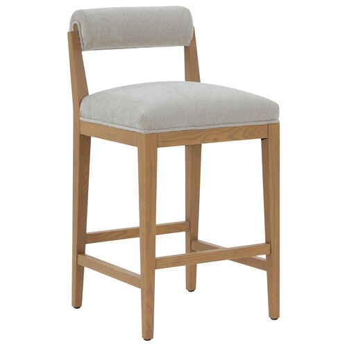 Opaline Rolled Back Counter Stool, Taupe/Natural 1 Opaline Rolled Back Counter Stool, Taupe/Natural